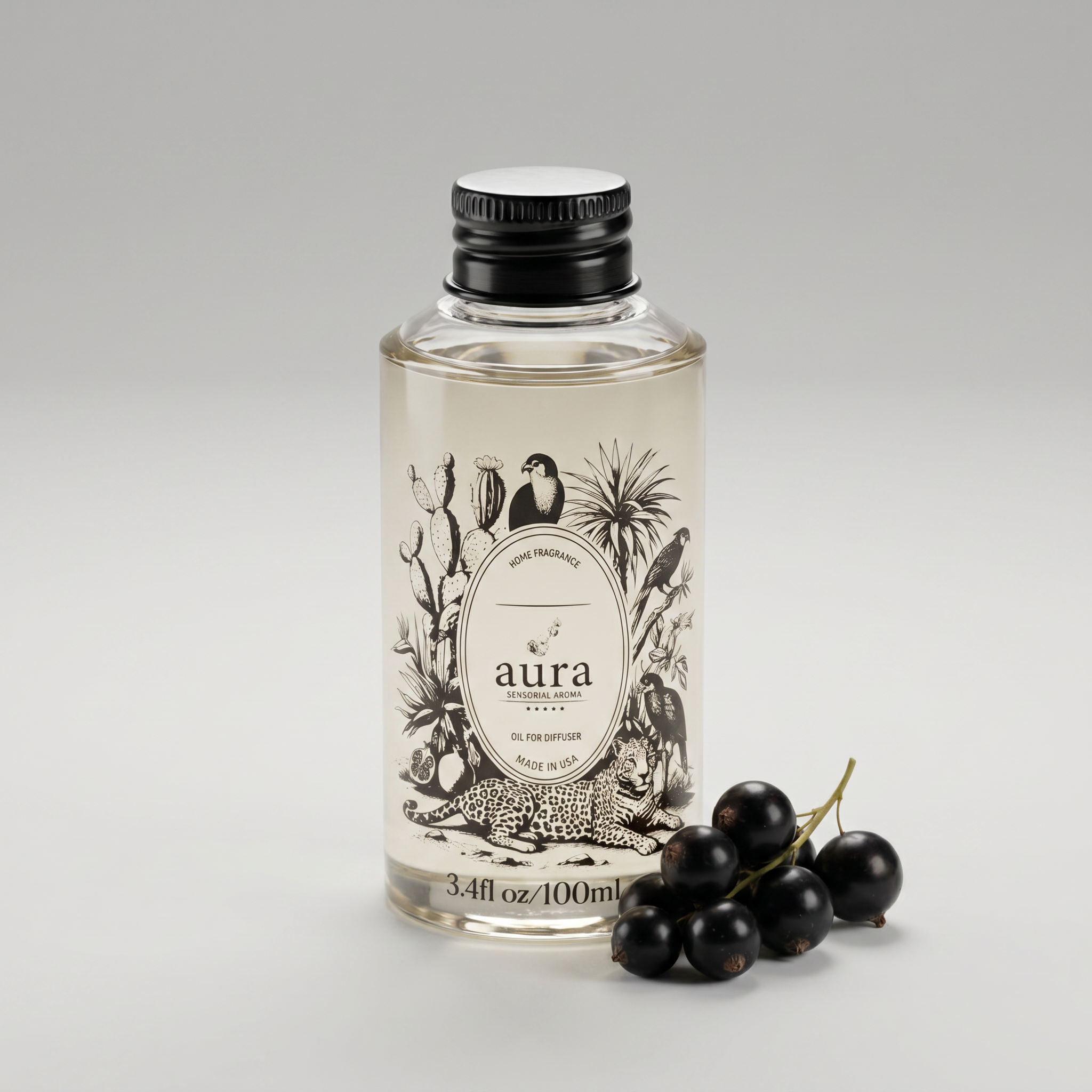 AURA Cassis fragrance oil — 100 mL bottle packshot