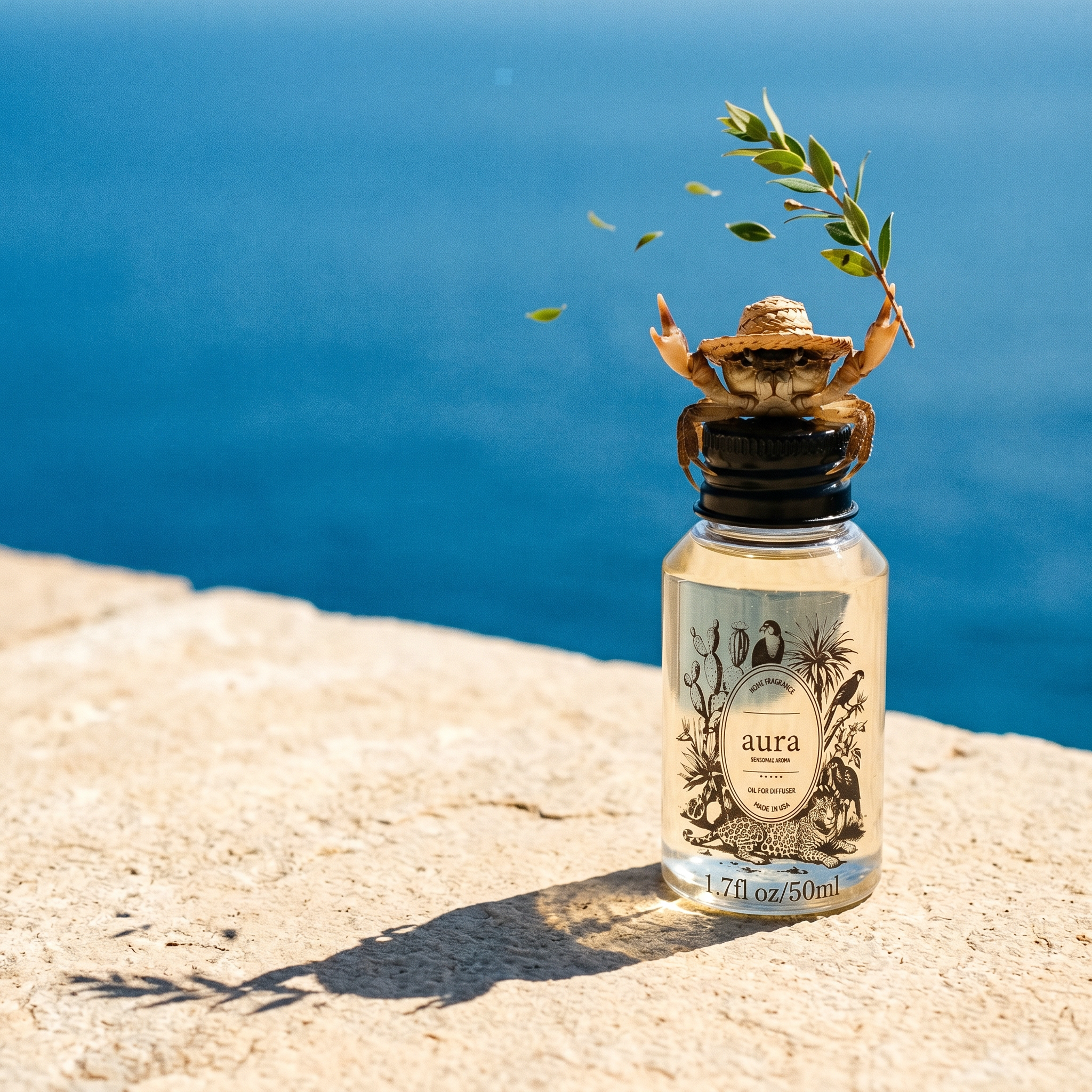 AURA Corsica fragrance oil 50 mL — styled scene 1