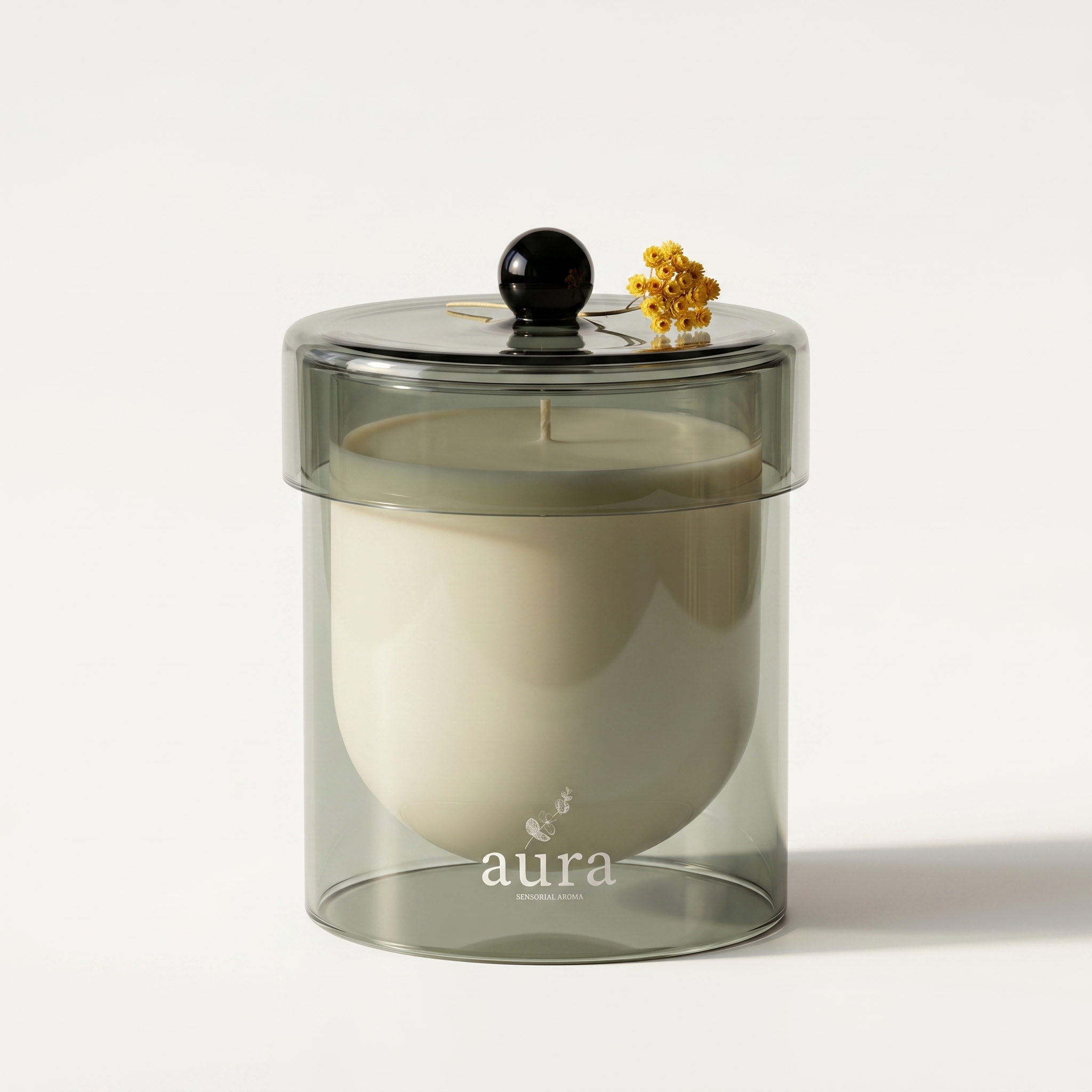 Corsica scented candle - Corsican maquis fragrance in smoked glass with ivory wax