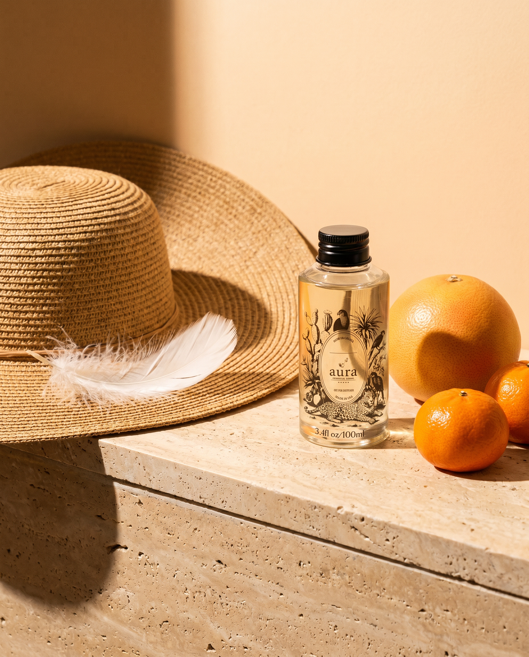 AURA Marseille fragrance oil 100 mL — styled scene 2