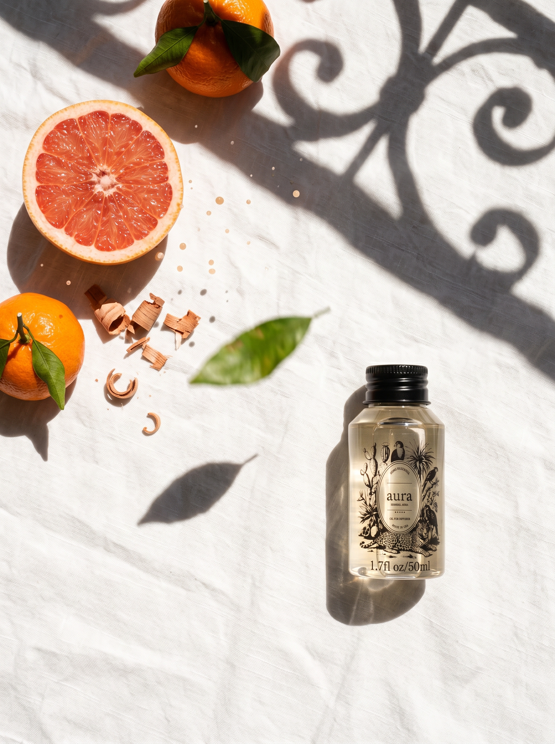 AURA Marseille fragrance oil 50 mL — styled scene 2