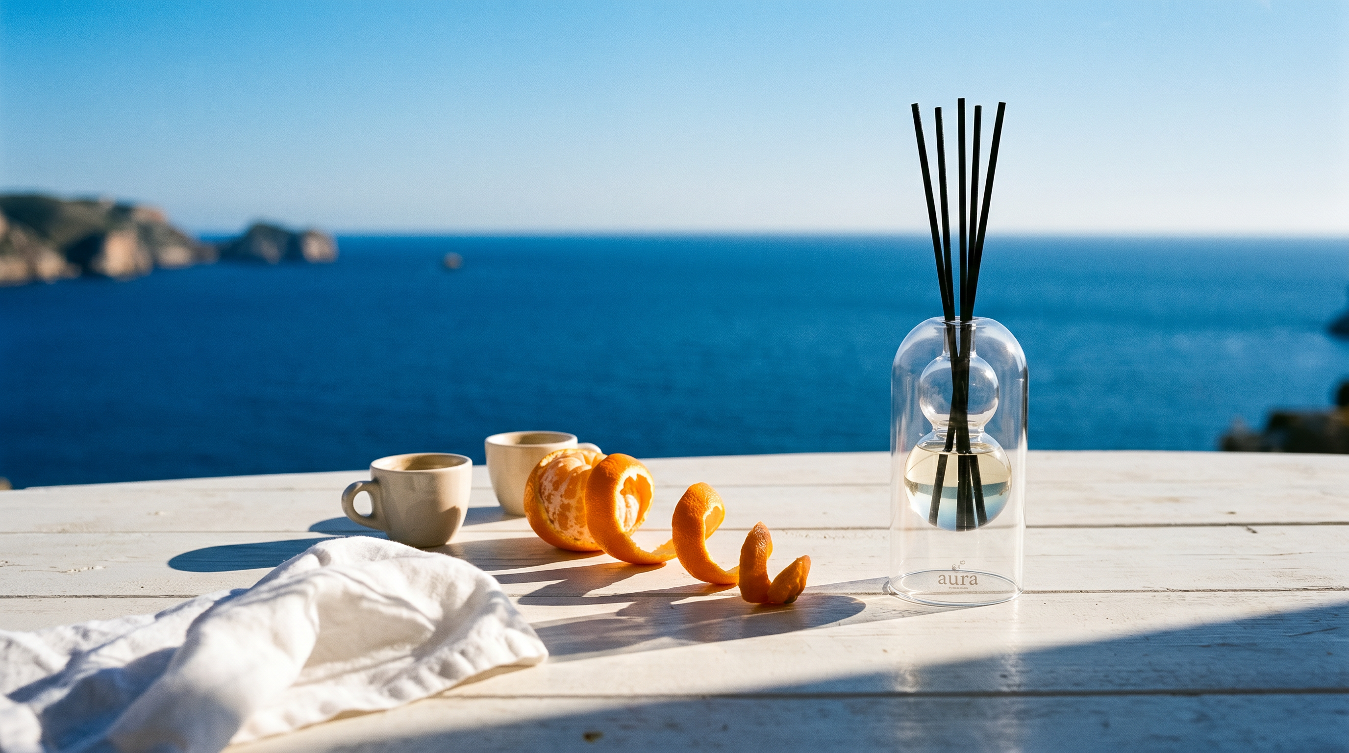 Marseille reed diffuser styled in a second interior scene