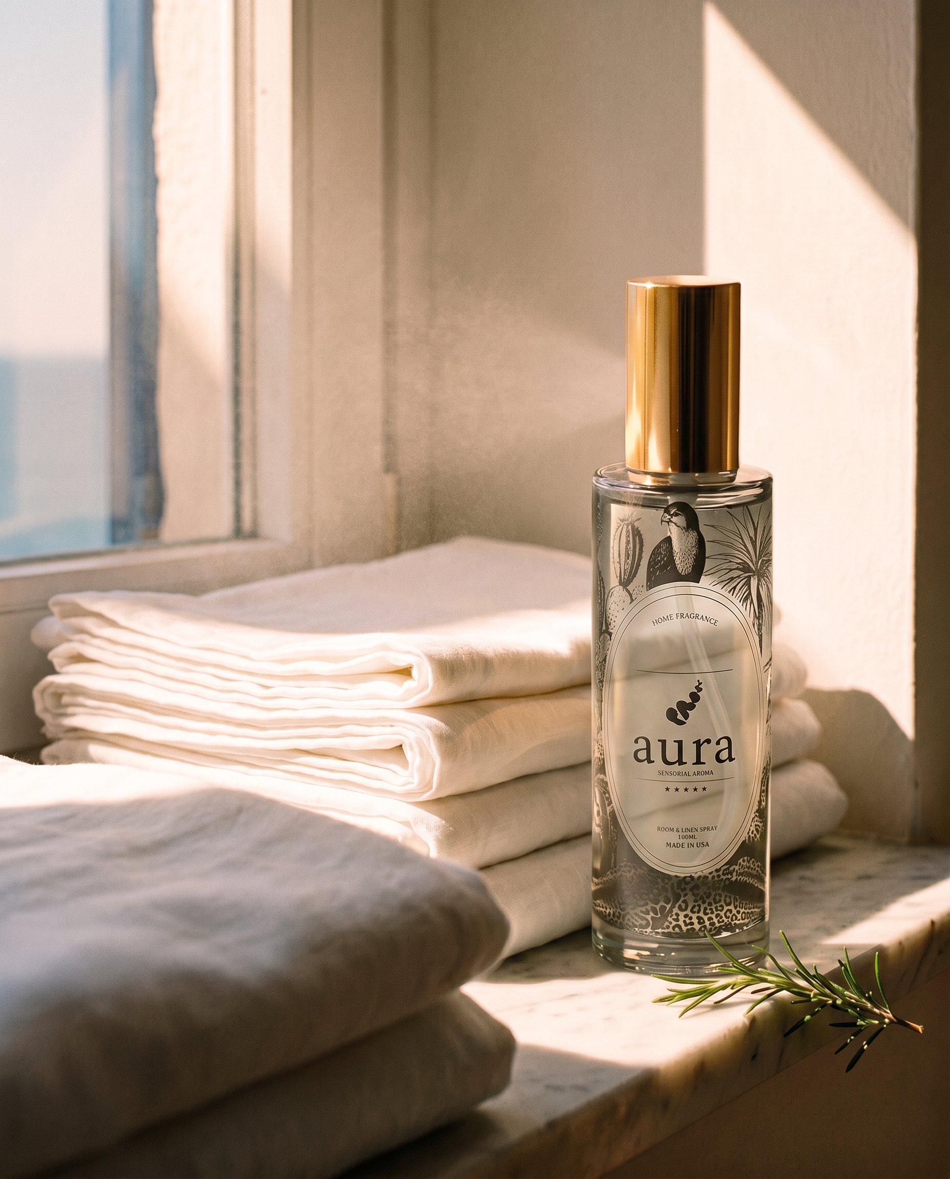 Marseille Room & Linen Spray — styled still life