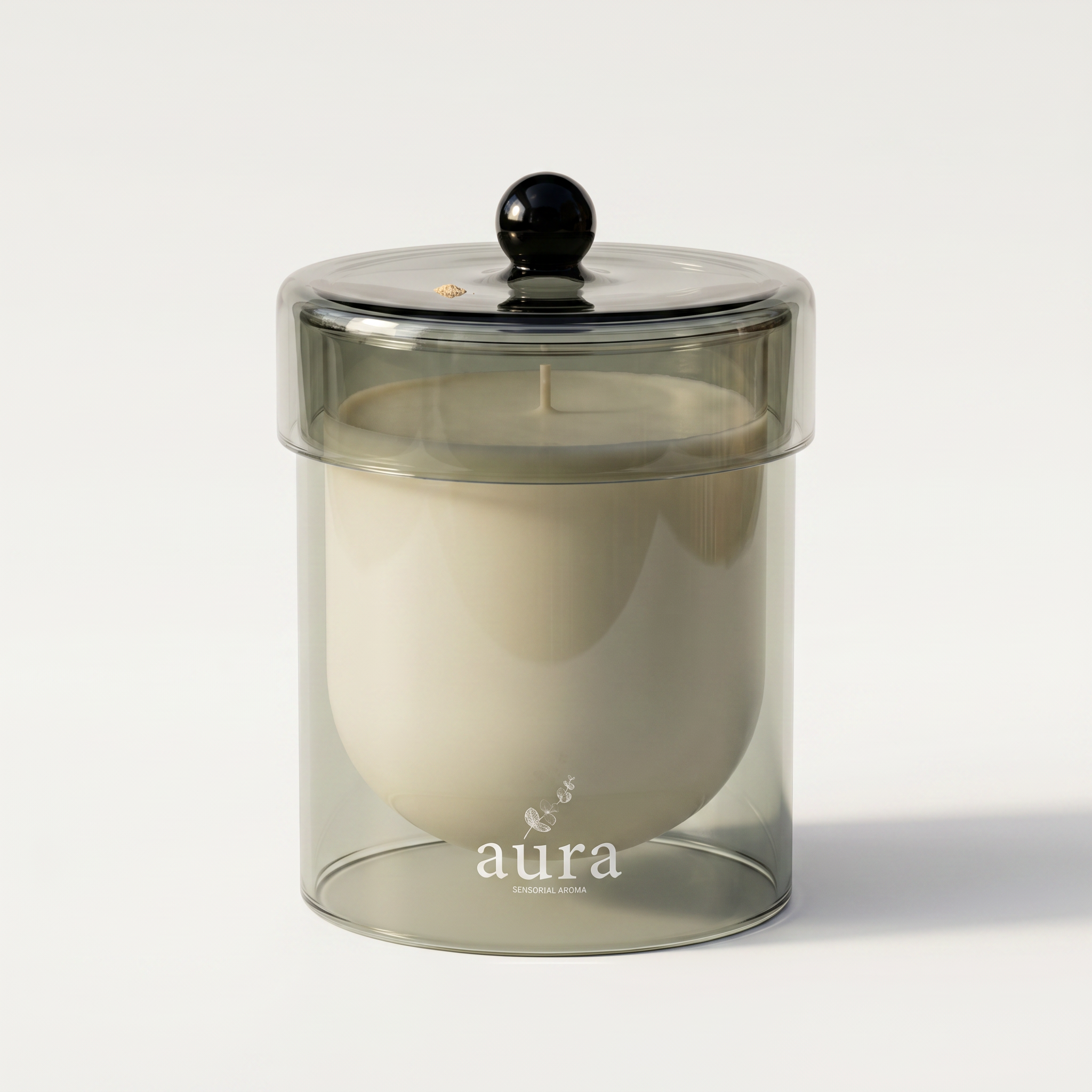 Marseille scented candle - Provencal fragrance in smoked glass with ivory wax