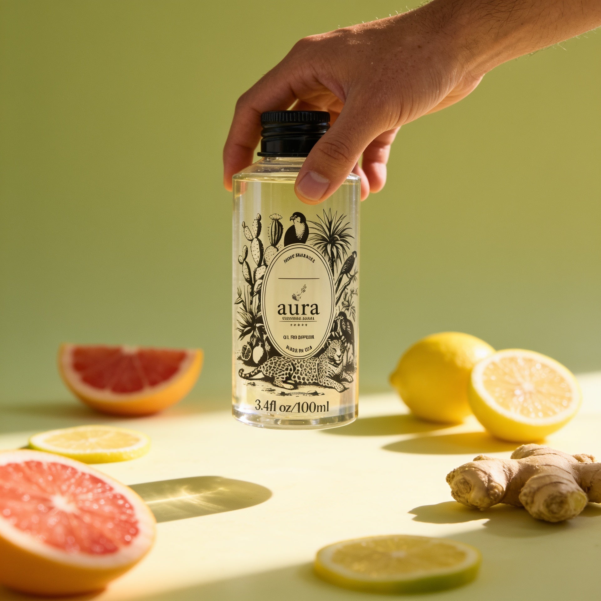 AURA Provence fragrance oil 100 mL — styled scene 2