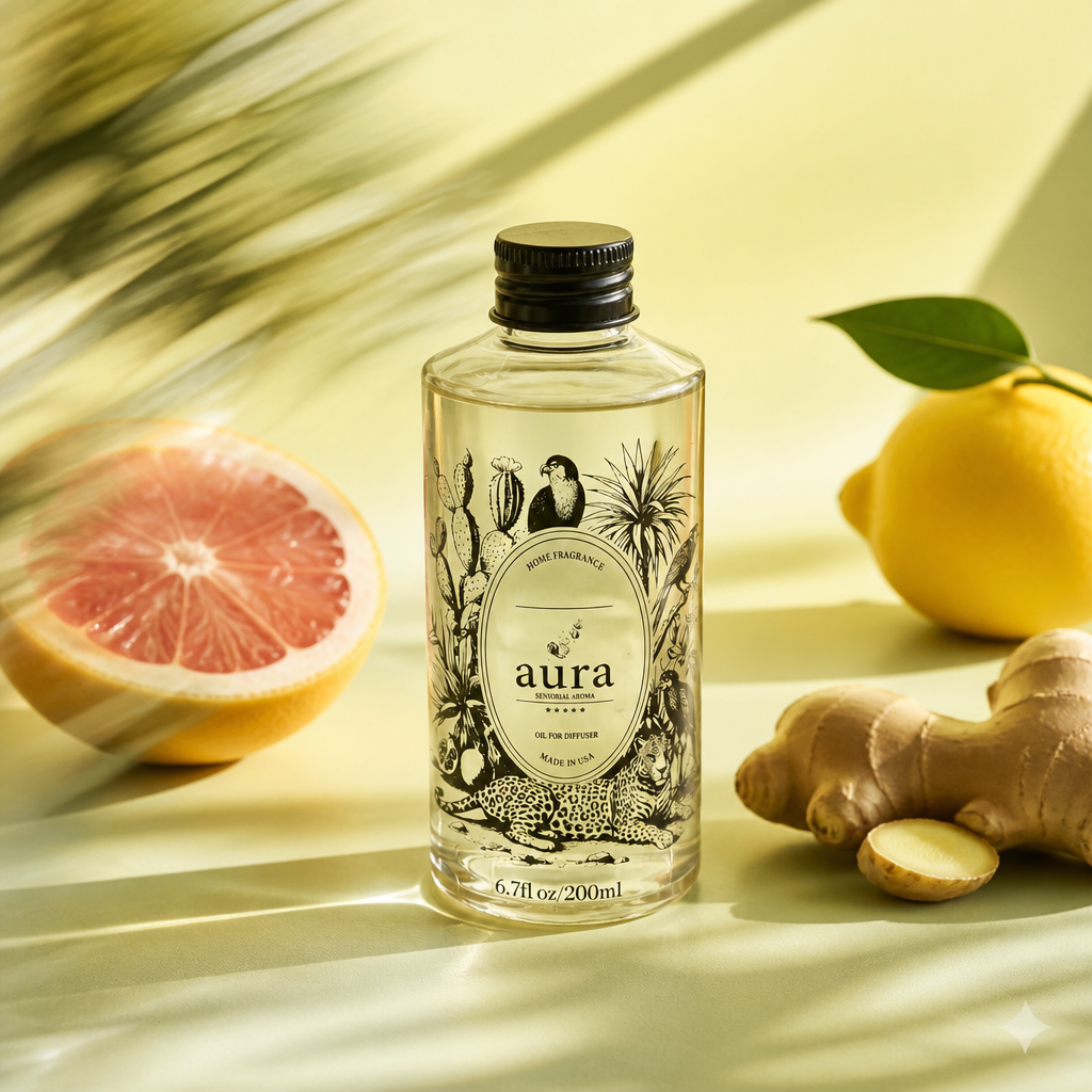 AURA Provence fragrance oil 200 mL — styled scene 1