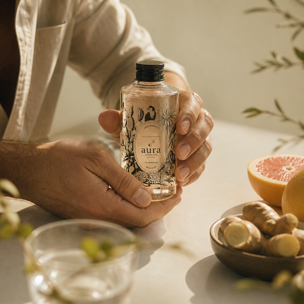 AURA Provence fragrance oil 200 mL — styled scene 2