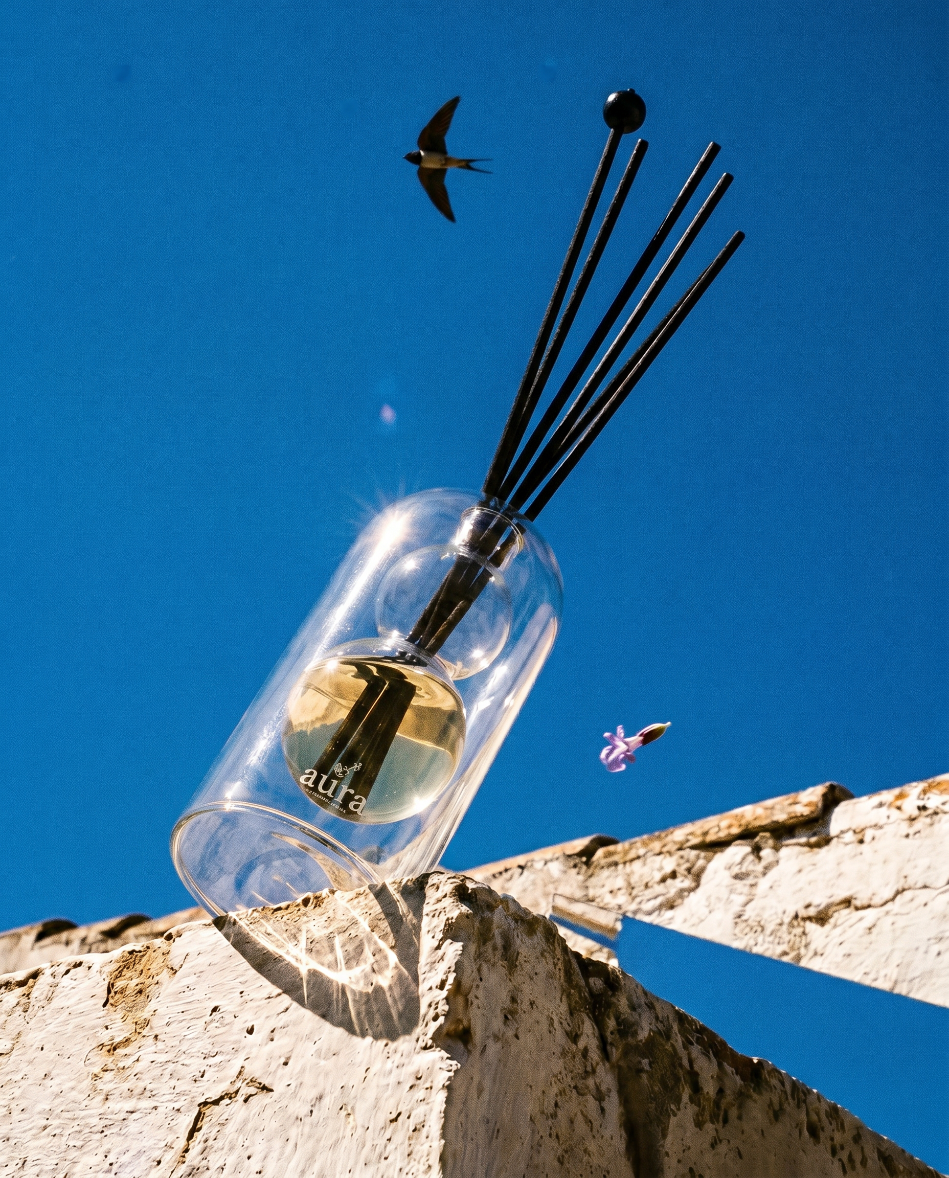 Provence reed diffuser styled in a second interior scene