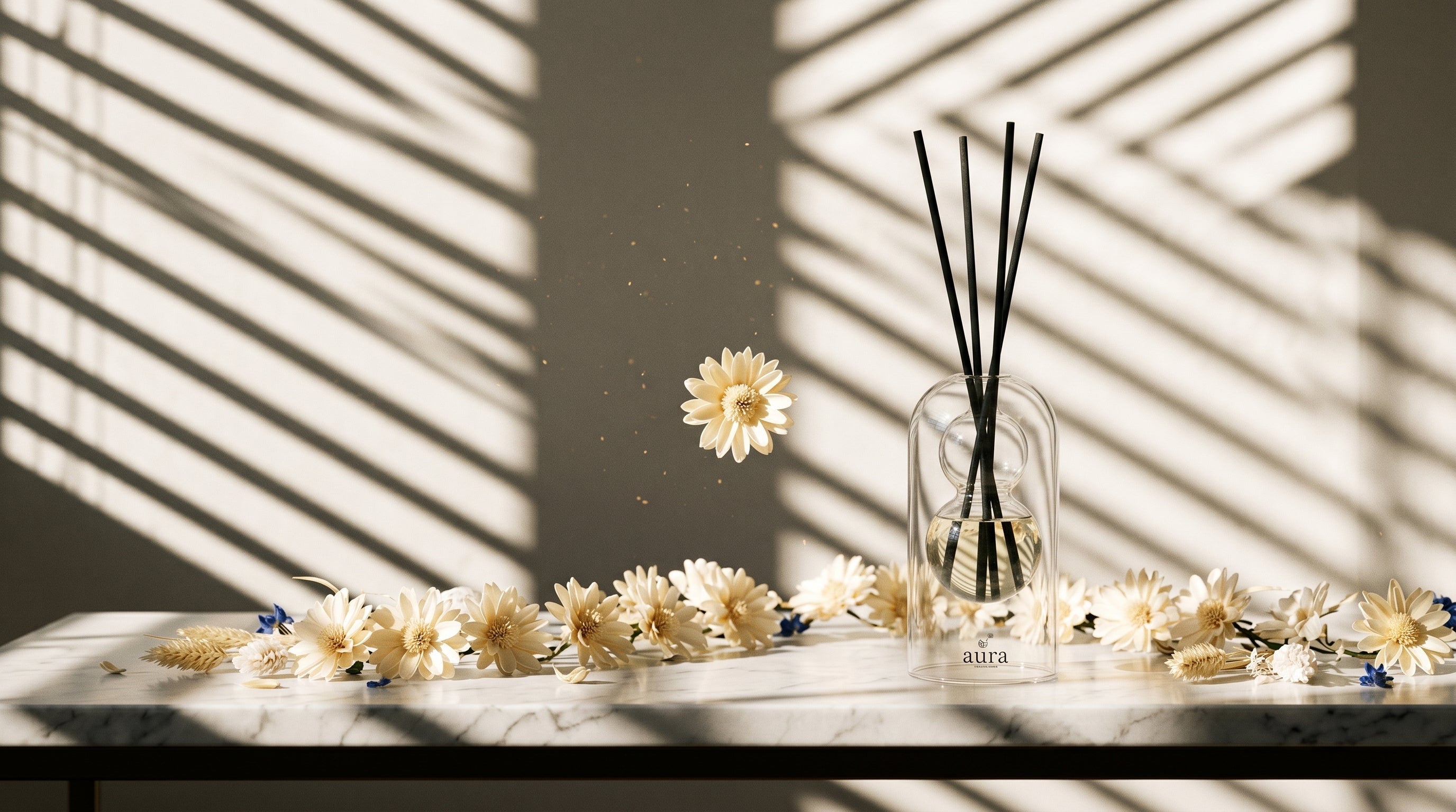 Saint Tropez reed diffuser styled in an interior scene