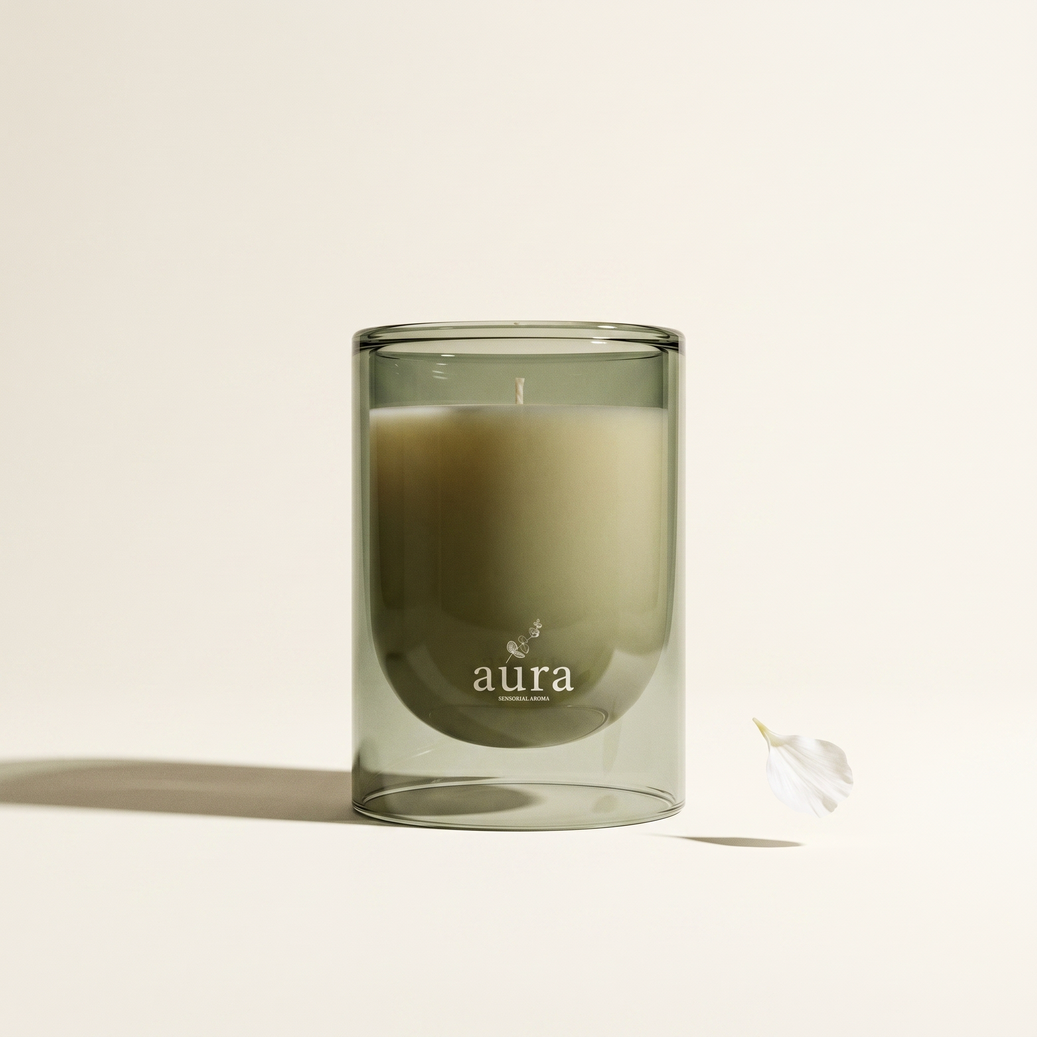 Saint Tropez scented candle - French Riviera fragrance in smoked glass with ivory wax