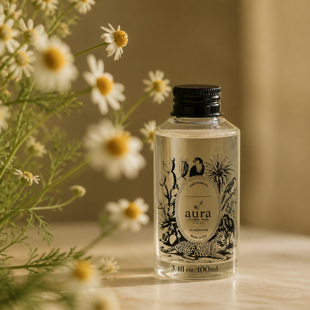 AURA Bella fragrance oil 100 mL — styled scene 1