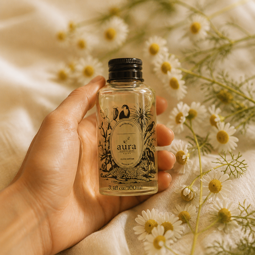 AURA Bella fragrance oil 100 mL — styled scene 2