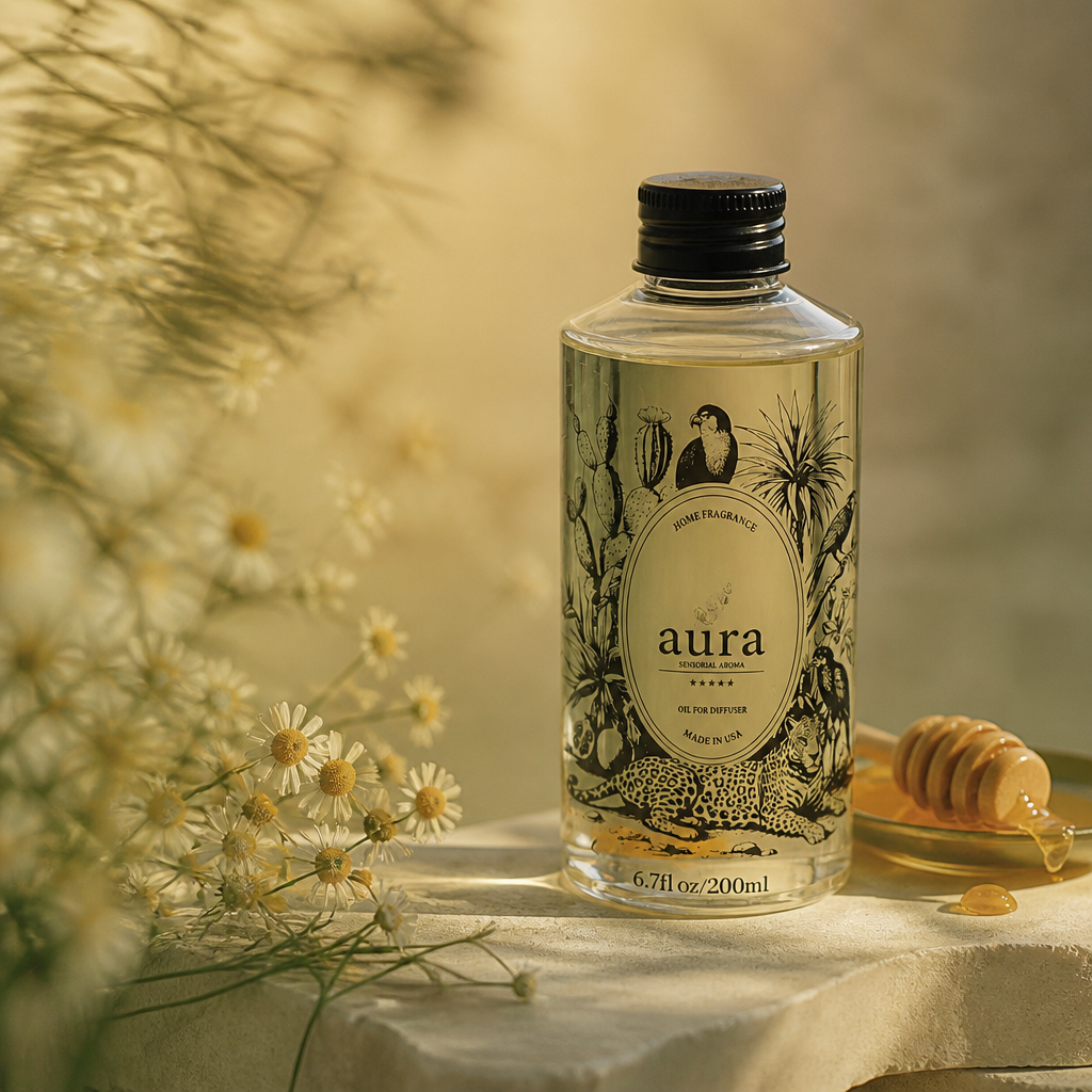 AURA Bella fragrance oil 200 mL — styled scene 1