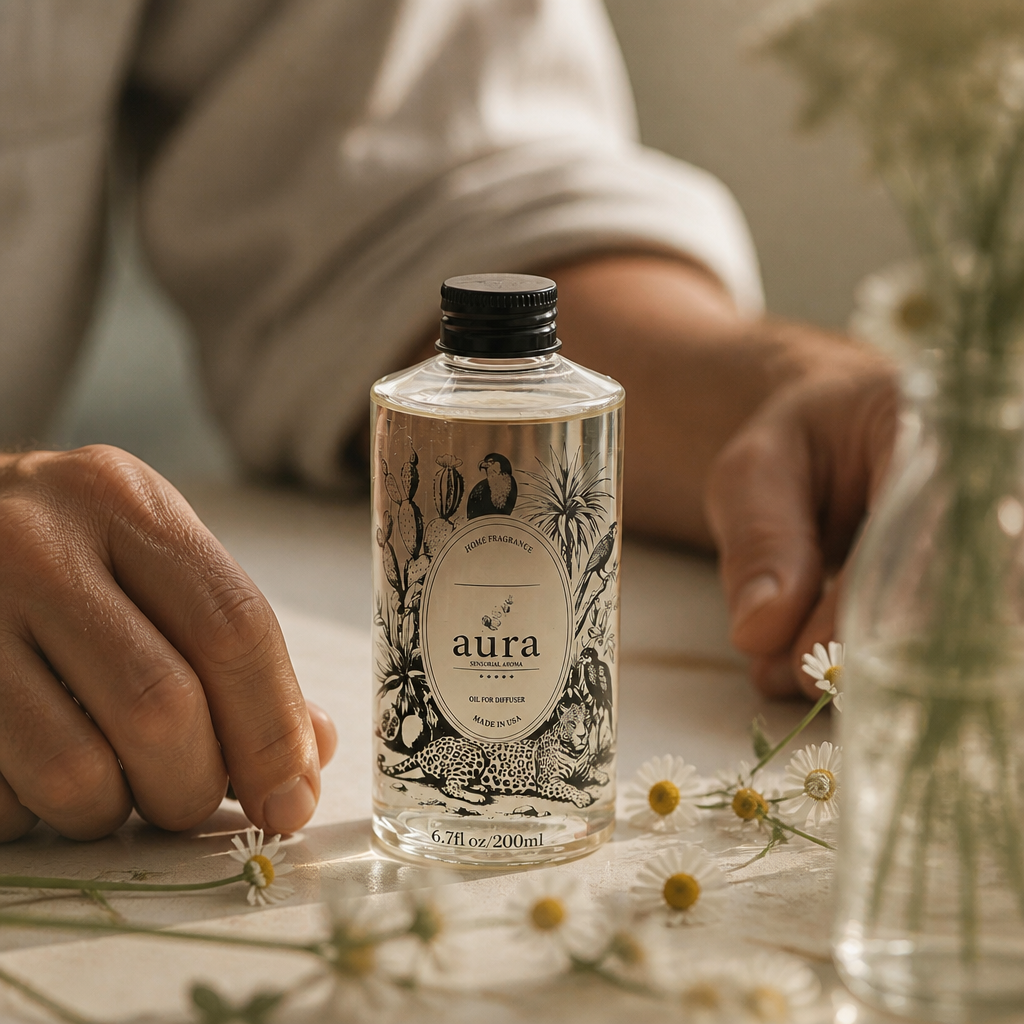 AURA Bella fragrance oil 200 mL — styled scene 2