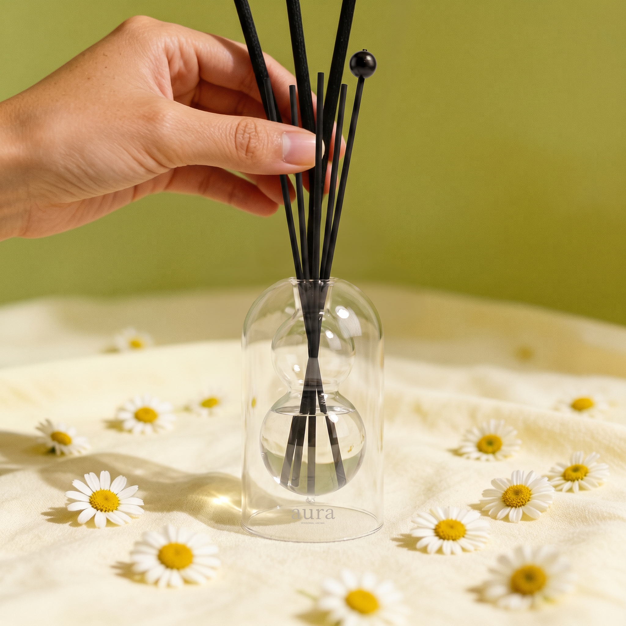 Bella reed diffuser styled in a second interior scene