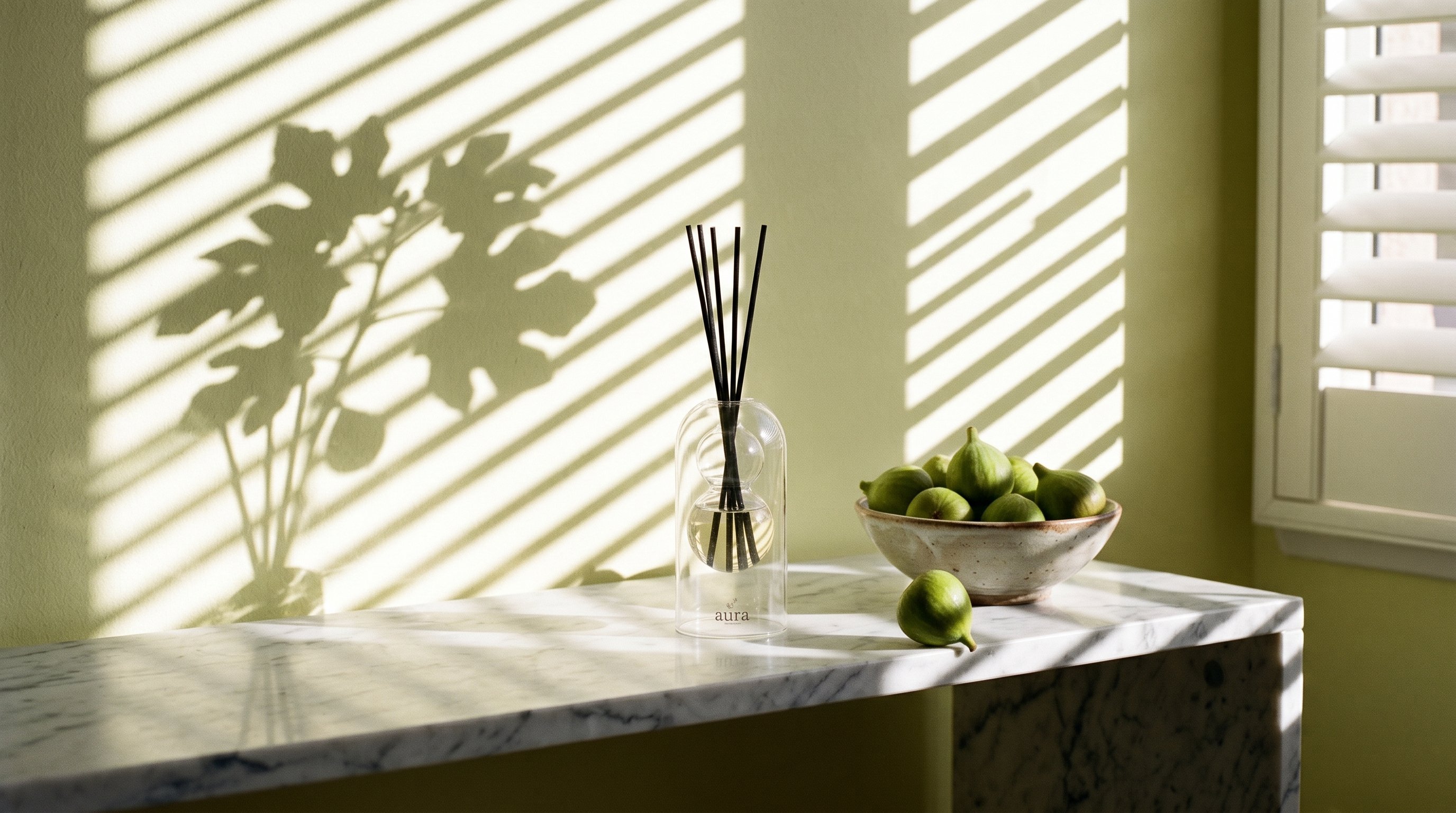 Capri reed diffuser styled in a second interior scene