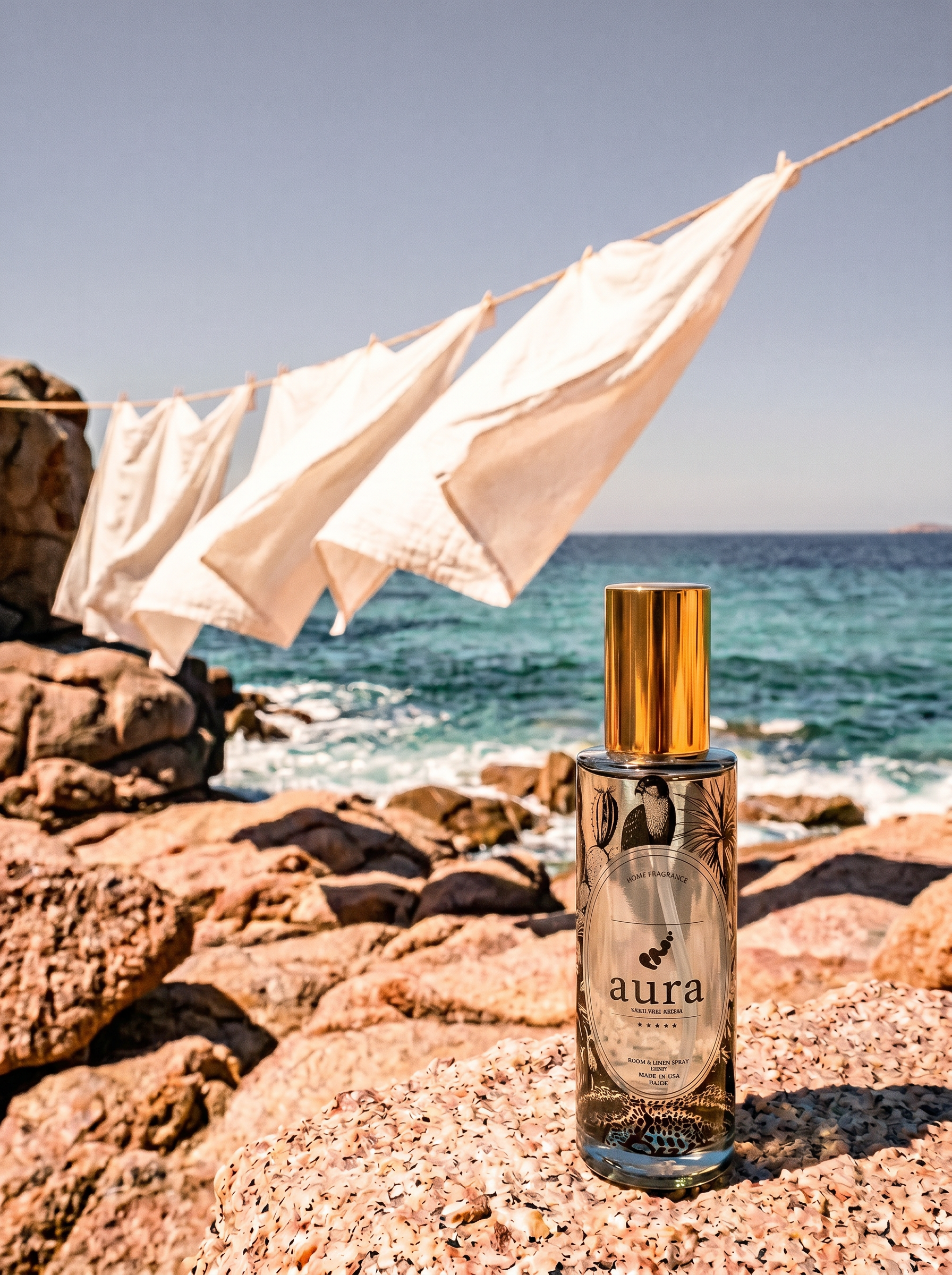 Maddalena Room & Linen Spray — styled still life