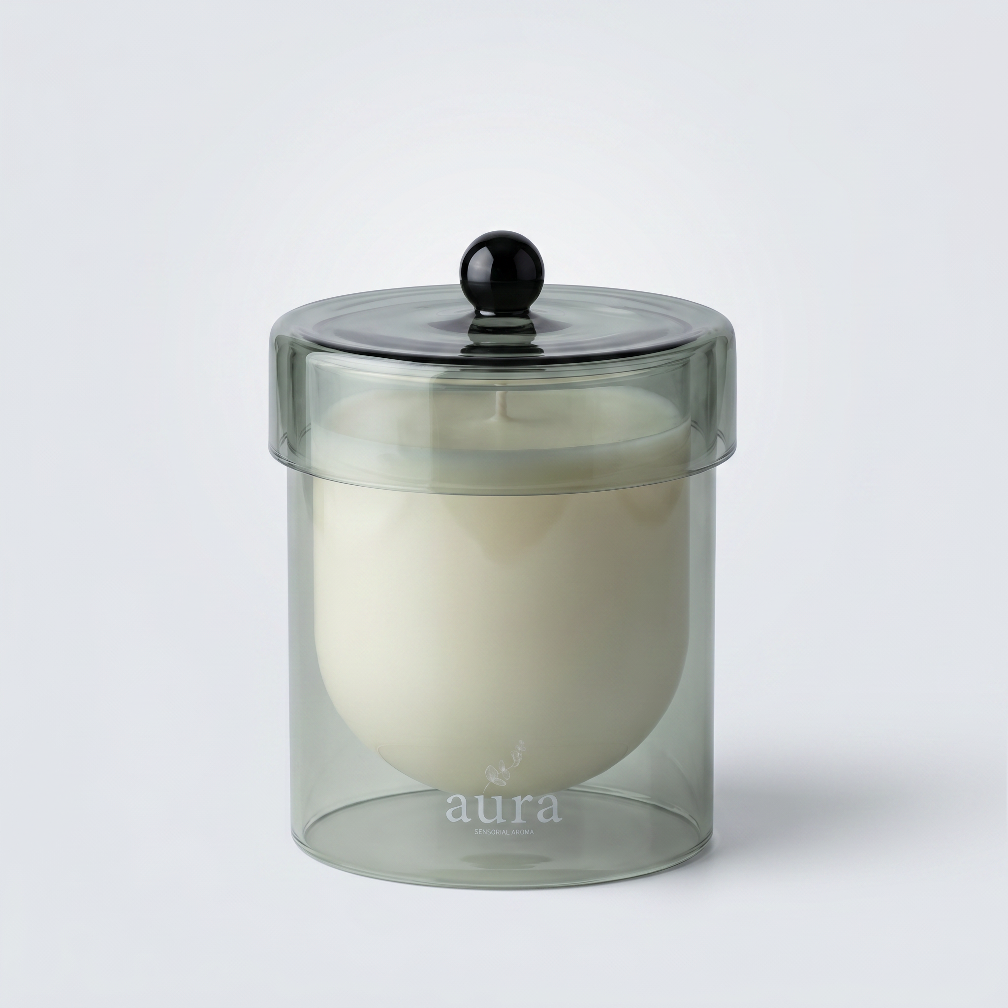 Maddalena scented candle - Italian Islands fragrance in smoked glass with ivory wax