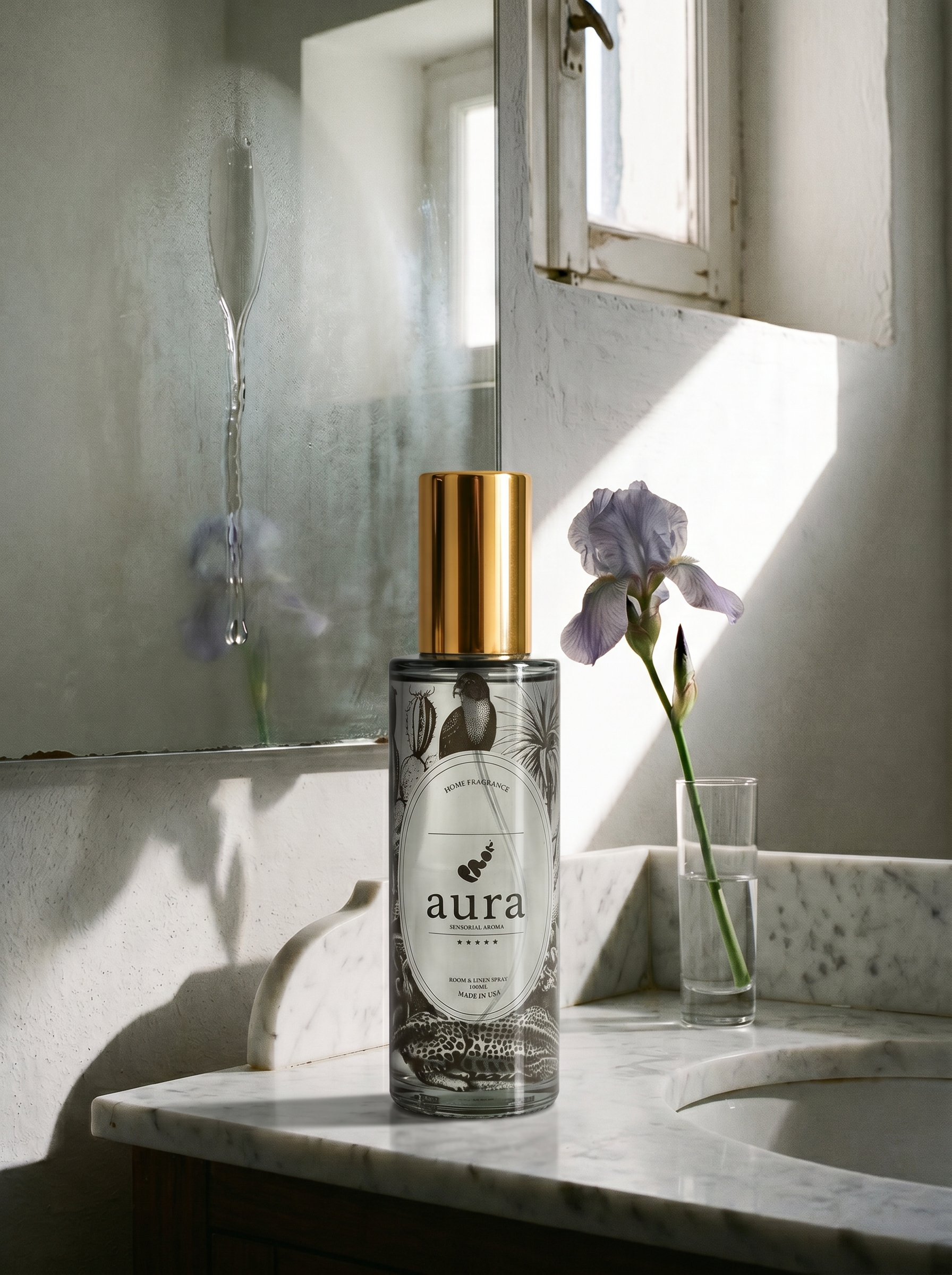 Ponza Room & Linen Spray styled in an interior scene