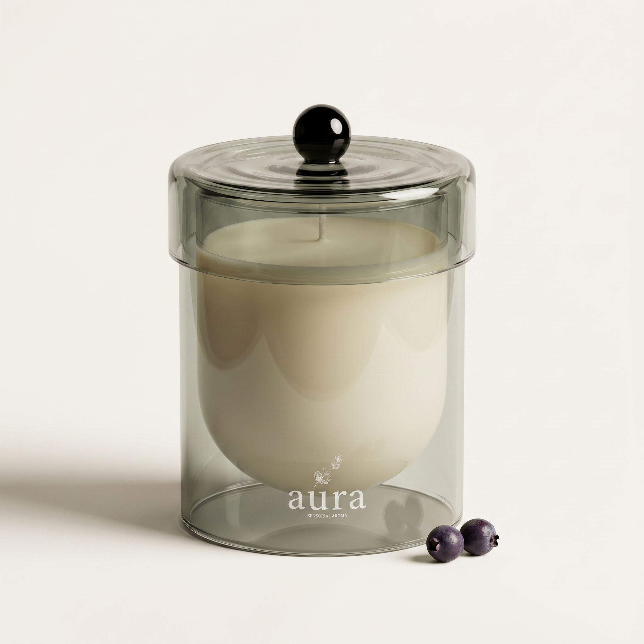 Sardegna scented candle - Sardinian fragrance in smoked glass with ivory wax