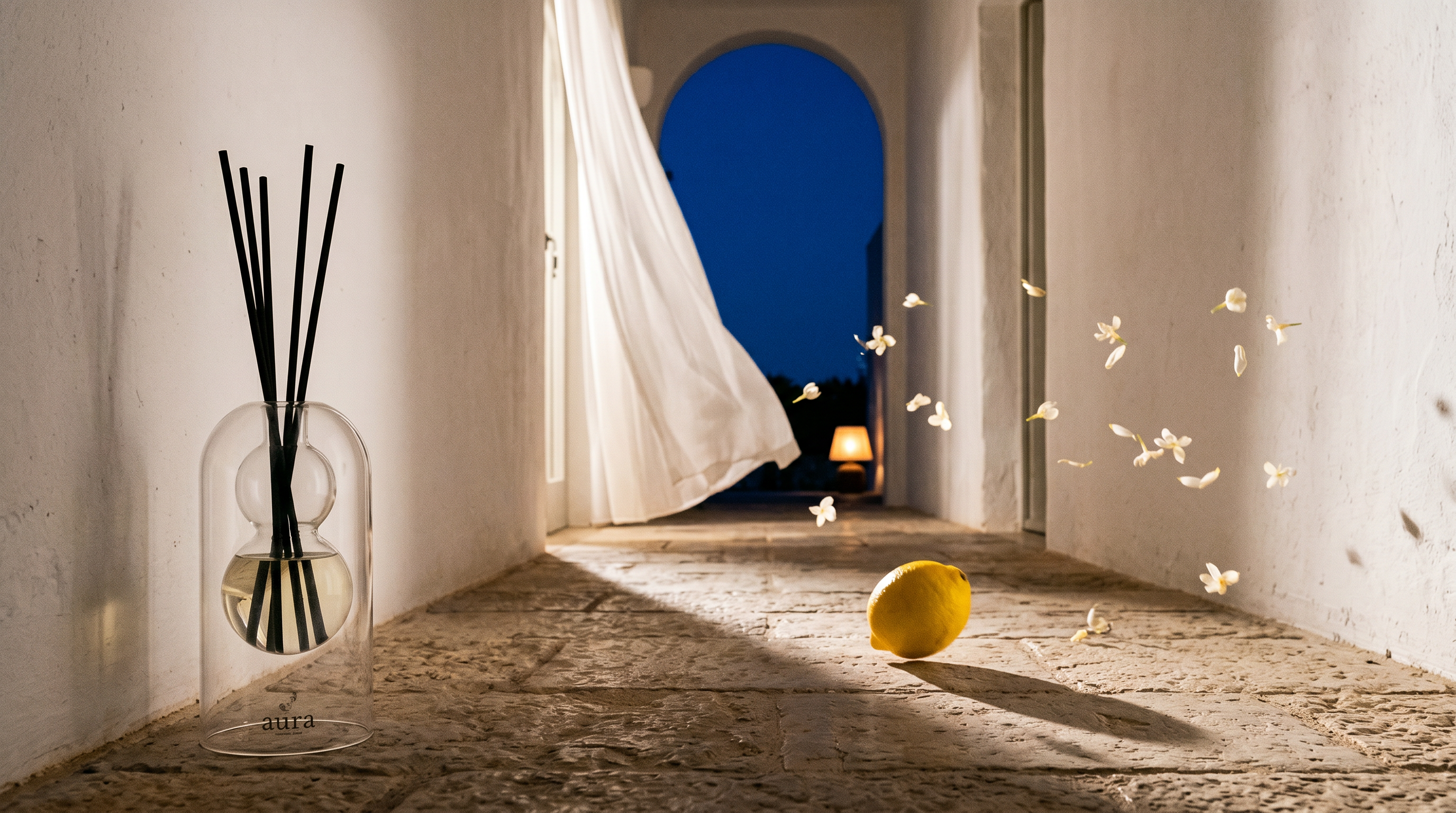 Sicilia reed diffuser styled in a second interior scene