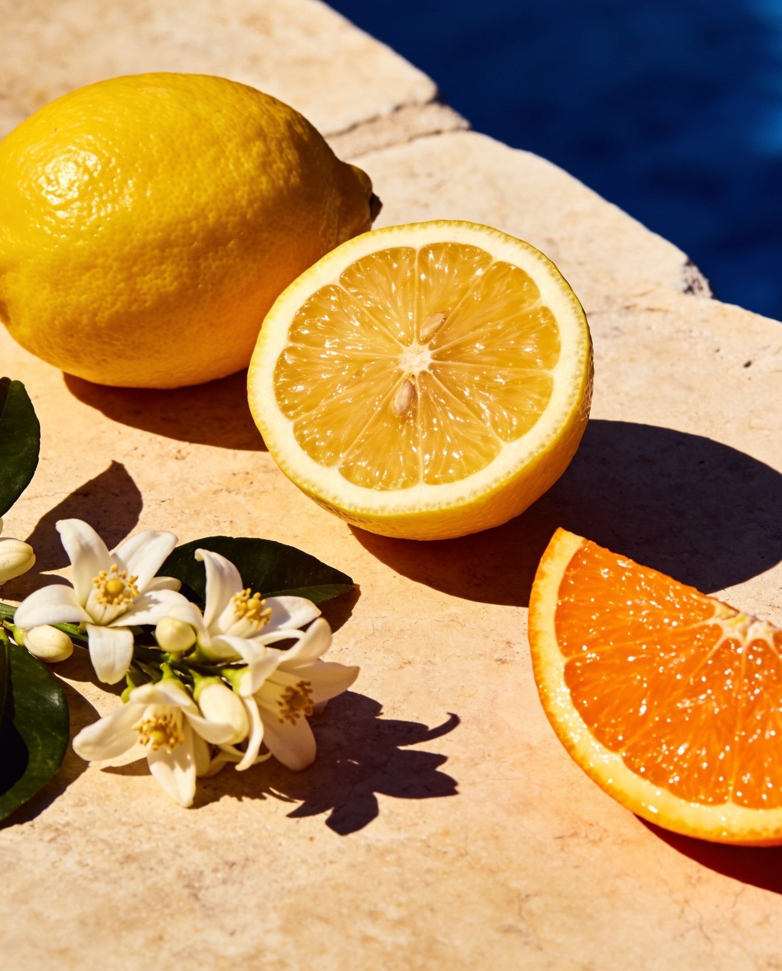 Sicilia fragrance - editorial still life of the scent ingredients