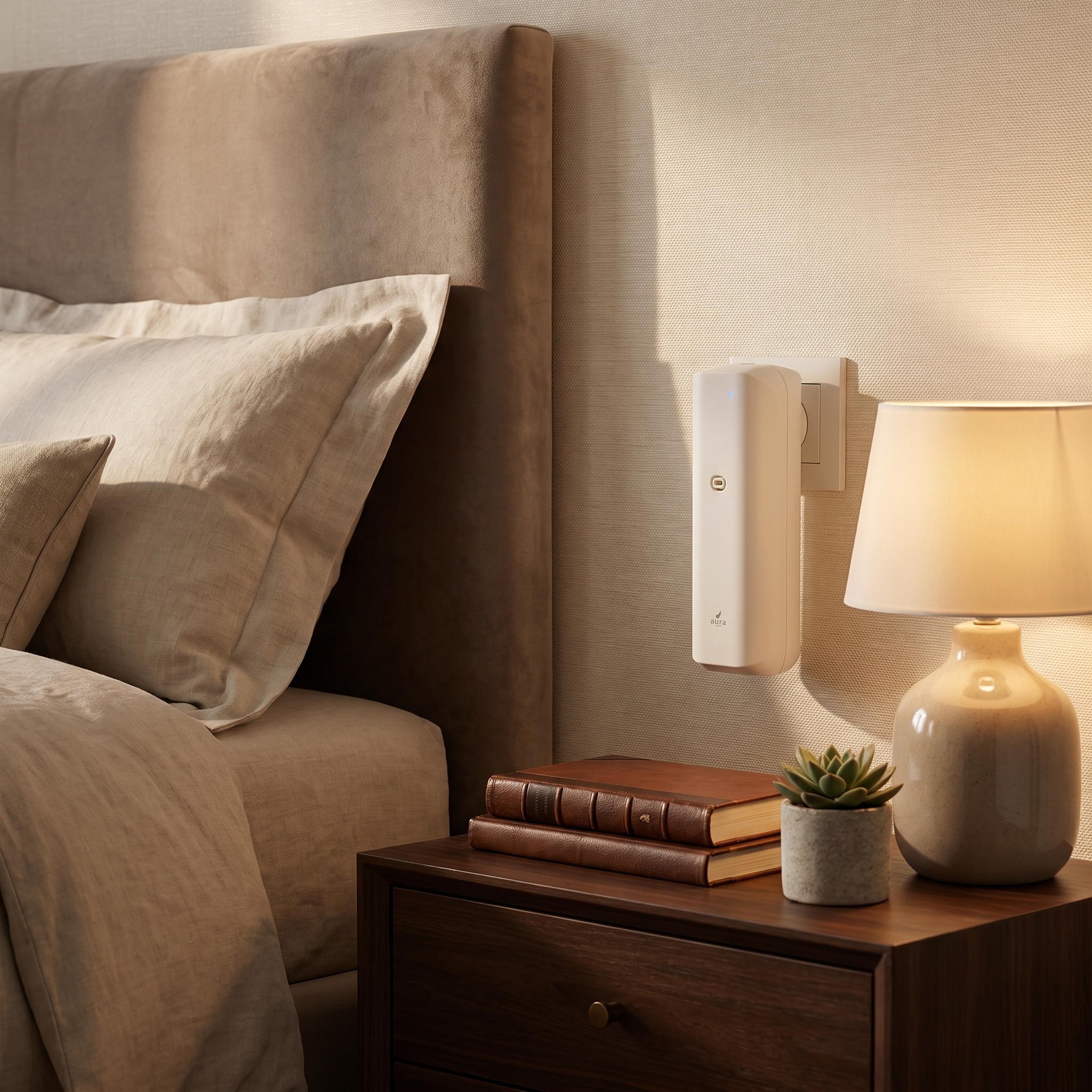 AURA Plug-In in a bedroom at night