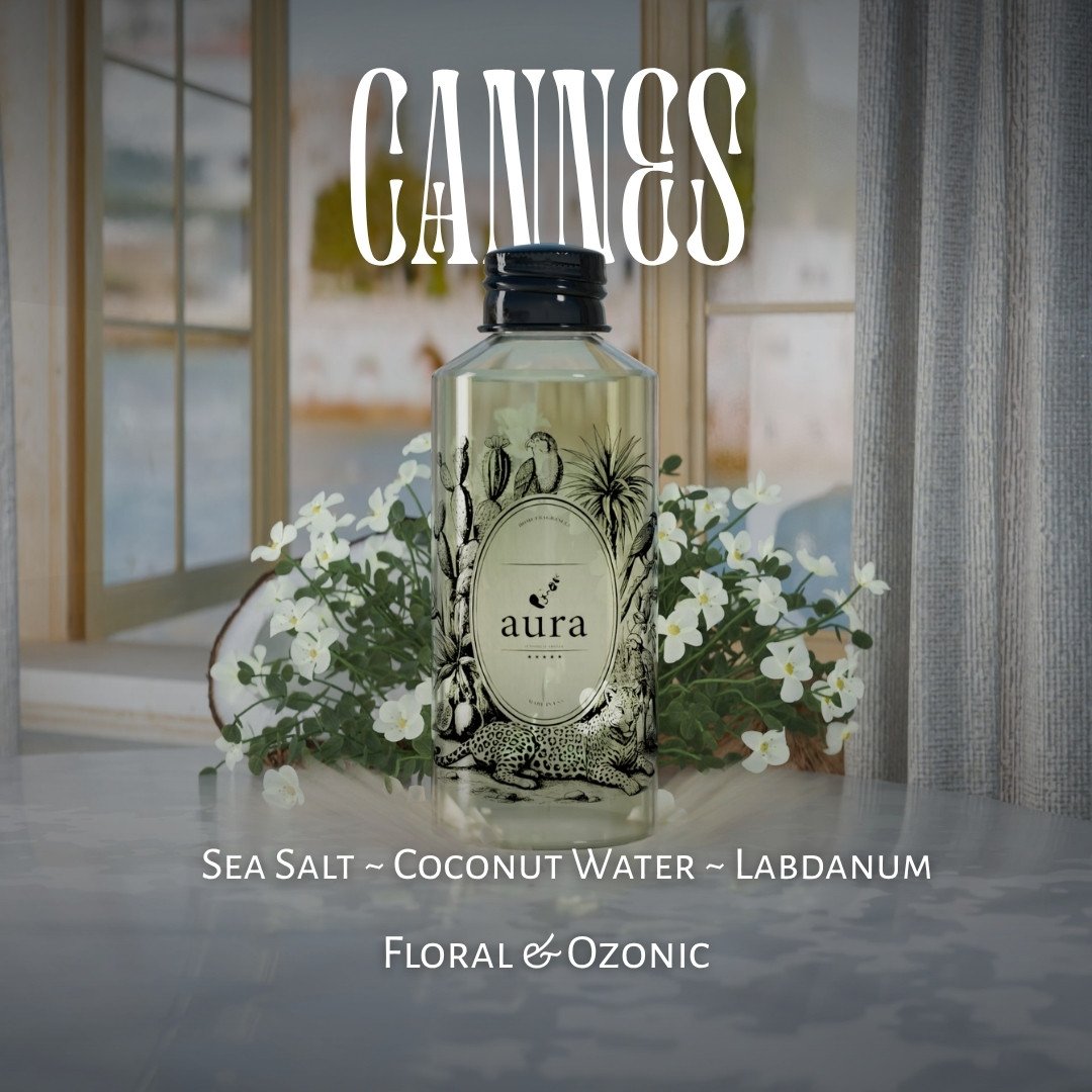 Cannes Home Fragrance Oil For Aroma Diffuser Coconut water, sea salt, and labdanum—fresh, marine, and luxurious Mediterranean scent inspired by Cannes.