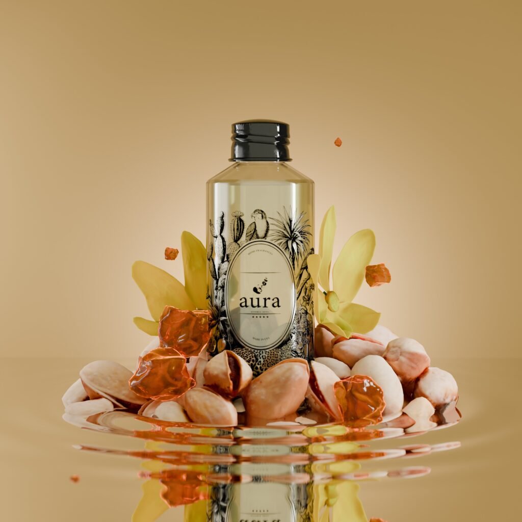 A golden Mediterranean sunset—nutty pistachio, radiant ylang ylang, and warm amber create a soft, luxurious aura.